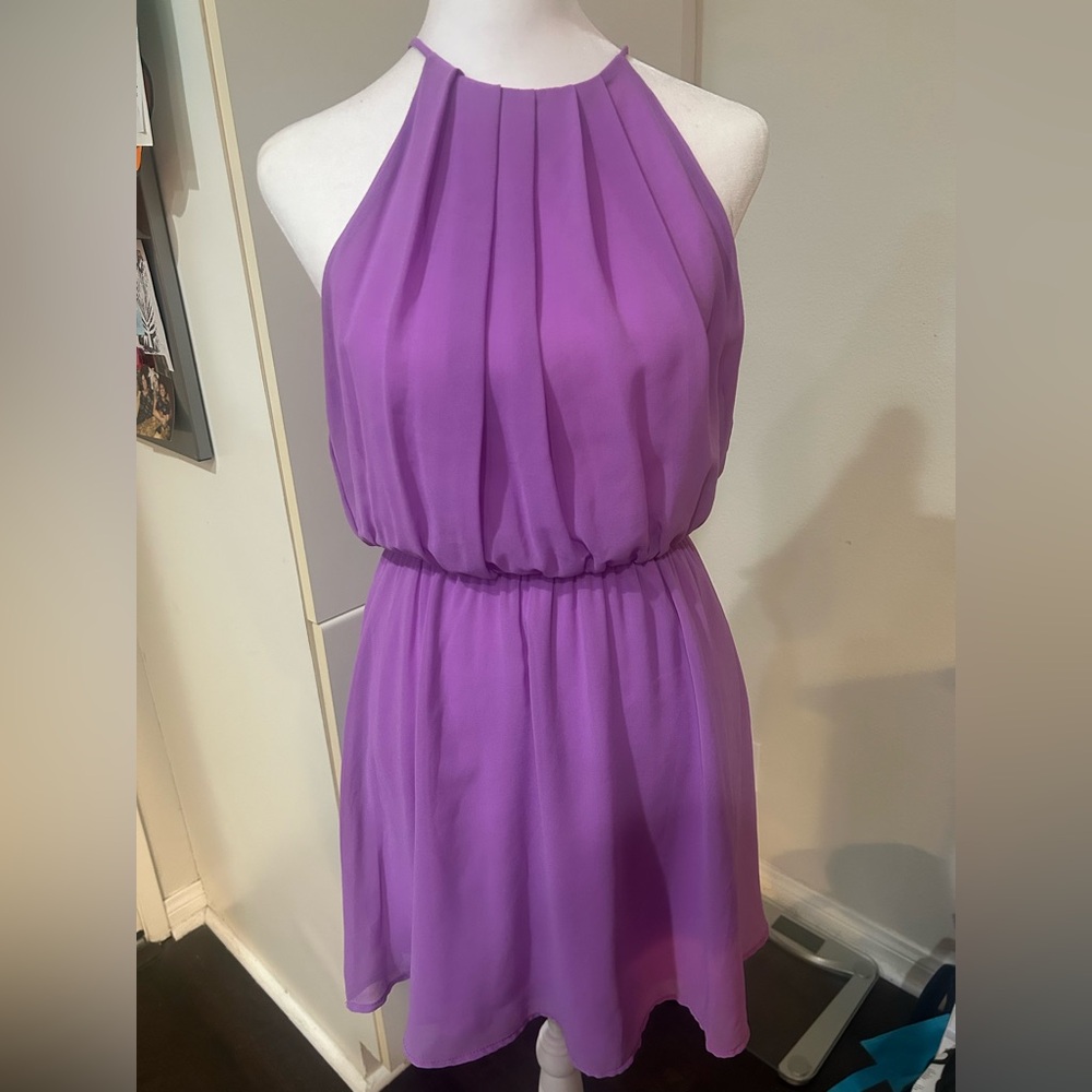 Purple open back dress